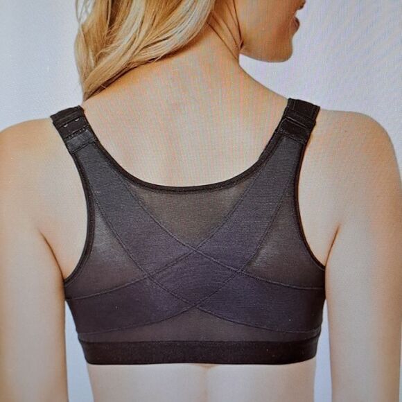 Delimira Bra X-Shaped Back Support Posture Sports Front Closure Wire Free 46DD - Picture 2 of 12